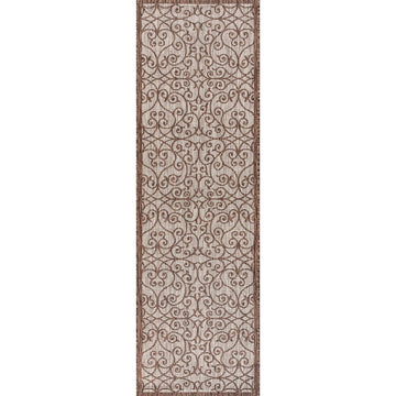 Madrid Vintage Filigree Textured Weave Indoor/outdoor Runner Rug